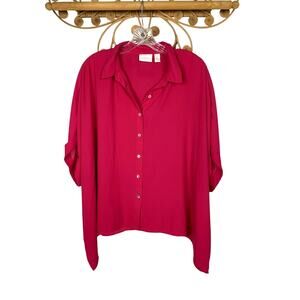 Chicos Gia Boxy Shirt Pink L